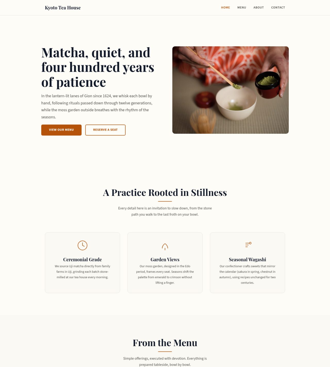 Kyoto Tea House demo website
