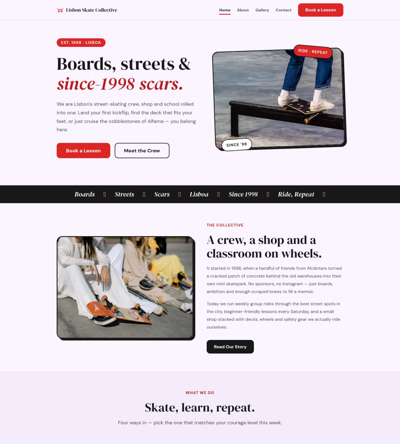 Lisbon Skate Collective demo website