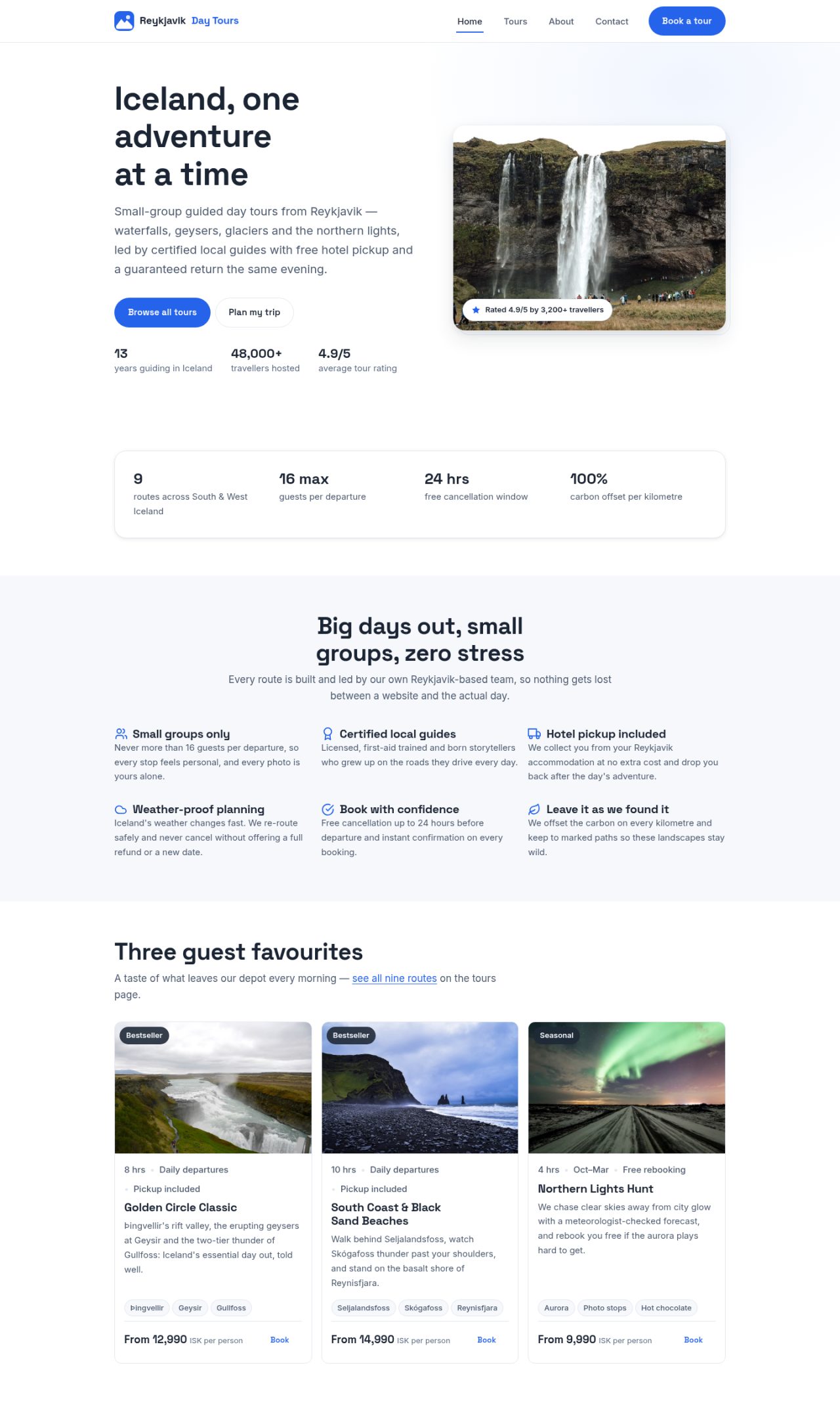 Reykjavik Day Tours demo website